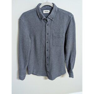 Taylor Stitch The Jack Waffle Knit Blue Organic Cotton Shirt Mens Sz 40 Medium